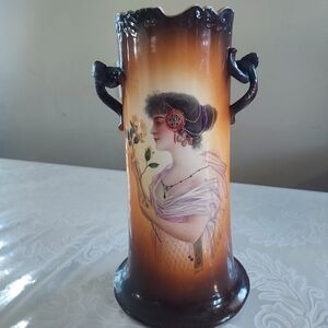Warwick IOGA Colorful Women Vase  Pottery Porcelain with Twig Handle